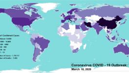 Coronvirus COVID-19 figures for India and the World on March 18