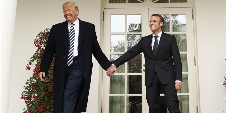 See Trump and Macron's Awkward Handshakes and Interactions See Trump and Macron's Awkward Handshakes and Interactions