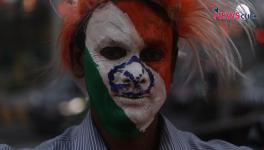 An Indian hockey team fan at the FIH Men's Hockey World Cup in Odisha