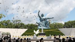 Nagasaki Day: A memorial service underway at the Nagasaki Peace Park in Japan.