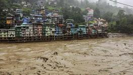 Flooded Teesta river in north Sikkim, Wednesday, Oct. 4, 2023. 