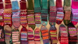 Pairs of socks knitted by the women (Photo - Rohit Prashar, 101Reporters)