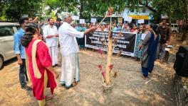 U P Joseph, president NHMEF and state secretary of Centre of Indian Trade Unions  lit the ‘Flame of Protest’ during the struggle of NHM employees in Thrissur. 