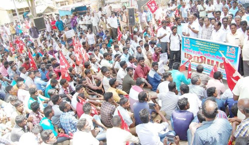 Tamil Nadu Electricity Board Contract Workers Protest