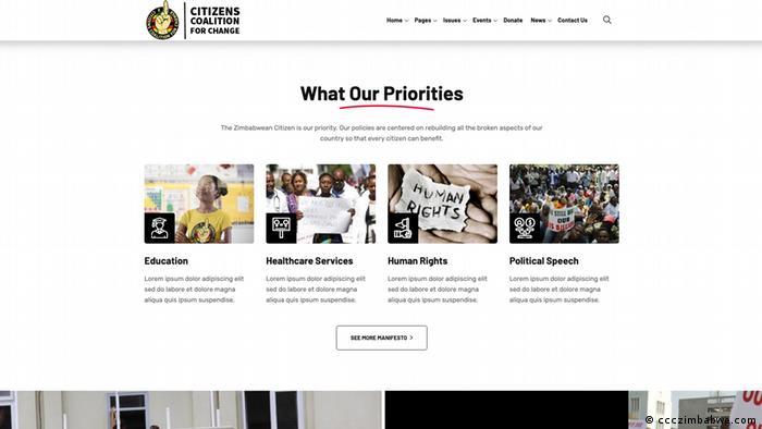 The website of the CCC party is still in development