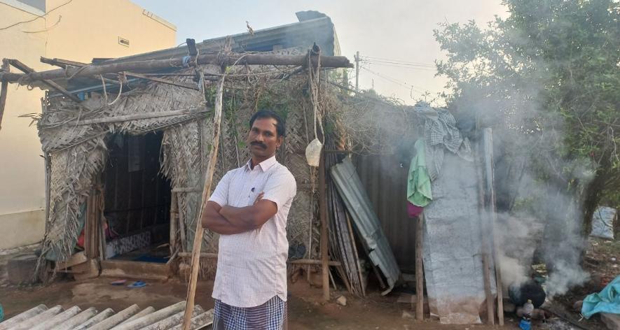 Arumugam is one of the Dalits who visited the Kambala Naicker street with a footwear and later entered into the temple (Photo - Vignesh A, 101Reporters).